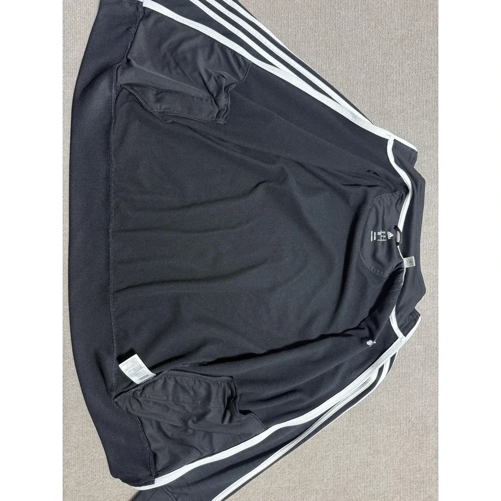 Adidas Jacket Mens Medium Black Climalite Full Zip‎ Three Stripes Track Athletic